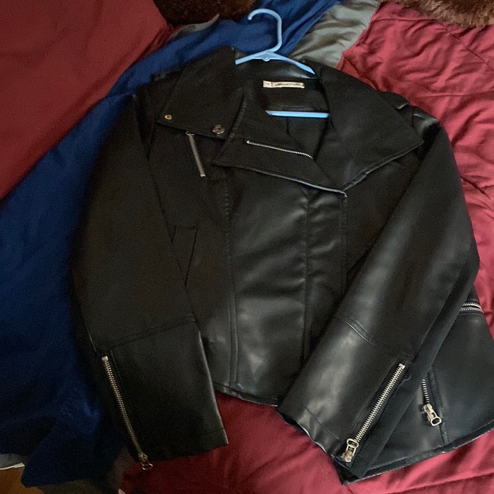 Black leather jacket